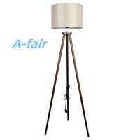 Lampe sur pied en bois élégante, hauteur réglable, abat-jour en tissu de lin pour l'éclairage du salon, corps de lampe et abat-jour vendus séparément.