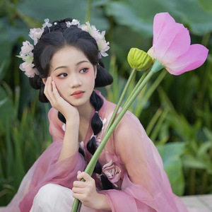 Nuevos accesorios para el cabello y horquillas Hanfu, diseño original, hechos a mano, exquisitos clips de flores perforadas de flor de durazno rosa para - Product Image 1