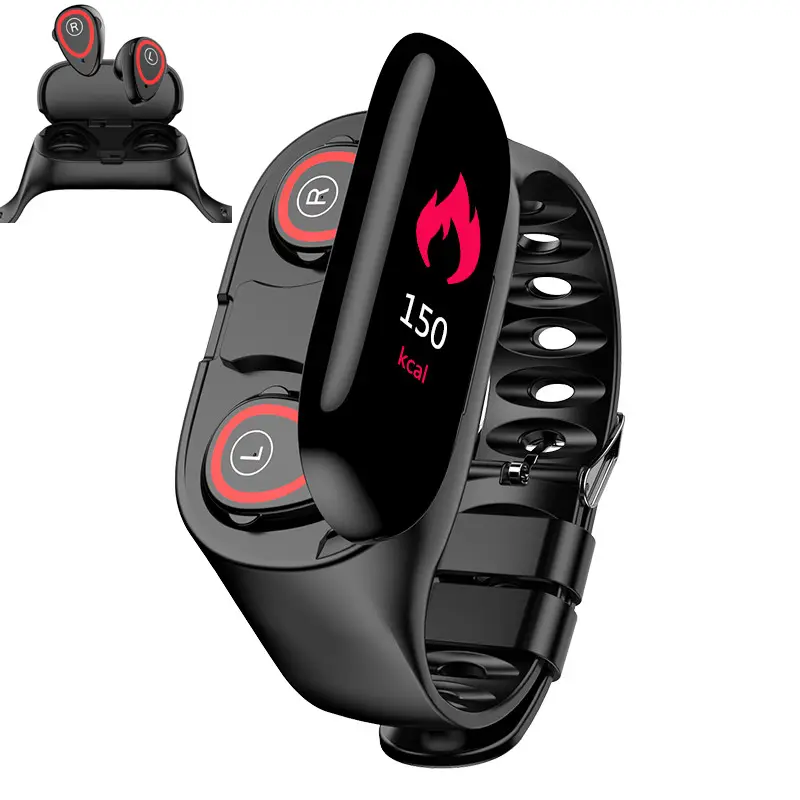 I più venduti 2 in 1 cardiofrequenzimetro Smart Watch bracciale IP67 impermeabile Smart Earbuds Watch