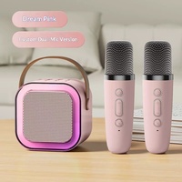 Enceinte karaoké portable K12 Mini, enceinte de fête sans fil USB, 2 microphones, son surround 360°, radio FM, batterie intégrée, carte TF