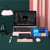 Keyboard Lipat Nirkabel BT Ultra Tipis 60 Tombol BOW Mini Portable, Kompatibel dengan Braket Tersembunyi untuk Ponsel