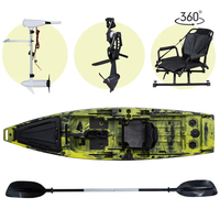 2024 Nouvelle Arrivée 12. 5FT 3.81M HDPE Une Personne Unique Pédale Drive Kayak De Pêche Kayak Bateau Avec Moteur Électrique Certificat CE