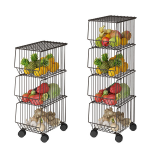 Cestini portaoggetti multistrato <span class=keywords><strong>di</strong></span> grande capacità carrello portafrutta rimovibile carrello portafrutta salvaspazio per cucina - Product Image 1