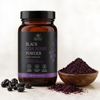 Hoogwaardig wild zwart Goji-fruitpoeder, voedingskwaliteit, 100% wateroplosbaar, anthocyanine, spraygedroogd, in blik/trommel/fles voor smoothies