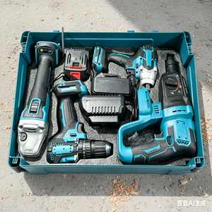 Juego de Herramientas Eléctricas Inalámbricas 4 en 1 de 21v con Cargador de Batería Universal - Product Image 2