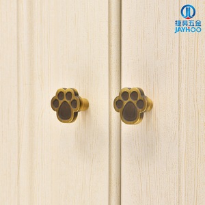 JAYHOO Brass Cabinet Knobs Paw Shape French <b>Style</b> Solid Wood Drawer Handle Durable Modular Installation - Product Image 1
