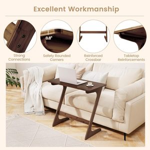 <span class=keywords><strong>Giantex</strong></span> Ensemble de 2 tables TV en bambou en forme de Z, meubles modernes pour salon, pour petits espaces, table basse de chambre - Product Image 4