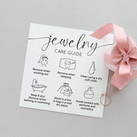 Logotipo personalizado Consejos para el cuidado de la joyería Guía para el cuidado de la joyería Instrucciones para el cuidado Tarjeta Pendiente Tarjeta de caja de negocios