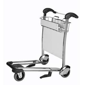 Carro de equipaje de aeropuerto de acero inoxidable con tres ruedas Carro de carro de aeropuerto - Product Image 2