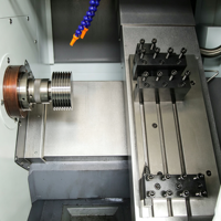 Mesin Bubut CNC Industri YH4645A Tipe Slant-bed Gang-tool untuk Logam dengan Spindle A2-6, untuk Membubut Poros dan Bushing Ukuran Kecil-Sedang