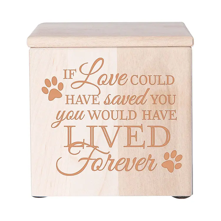 Pet Memorial Wooden Memorial Keepsake Box for Dogs and Cats Medium Sized Dog Urns Photo Box