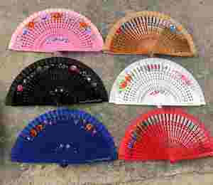 Elegante Abanico de Mano de Madera Estilo Chino Vintage, Abanico Plegable de Bambú para Disfraces, Fiestas y Decoraciones, Color Sólido, Estilo Español - Product Image 5