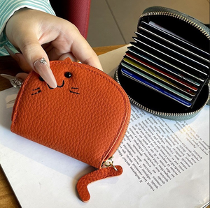 Porte-monnaie mini éléphant de dessin animé mignon, porte-cartes personnalisé en cuir véritable, portefeuille coloré pour femmes, adorable et luxueux, porte-monnaie animal - Product Image 2