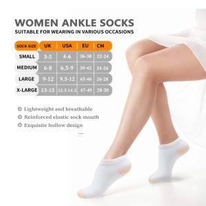 Calcetines finos de corte bajo de algodón peinado al tobillo para mujer Impresión digital a rayas Lindos regalos de moda para jóvenes - Product Image 6