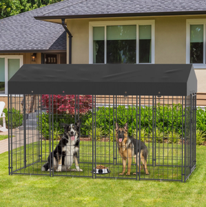 บ้านสุนัขลวดตาข่ายเชื่อมพร้อมที่บังแดด - Product Image 6