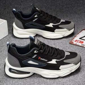 Vente directe usine – Chaussures de sport décontractées pour hommes, respirantes, en maille PU, à semelle épaisse, légères et amorties, tendance mode - Product Image 4