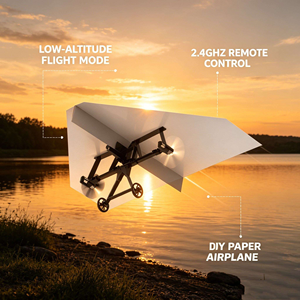 Kit de mise à niveau pour <span class=keywords><strong>avion</strong></span> <span class=keywords><strong>en</strong></span> <span class=keywords><strong>papier</strong></span> RC DIY avec gyroscope intégré, ensemble d'alimentation 2.4G RC et 20 avions <span class=keywords><strong>en</strong></span> <span class=keywords><strong>papier</strong></span> DIY colorés, jouet volant STEM pour enfants - Product Image 6
