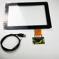 Panel Táctil Capacitivo de 10.1 Pulgadas, Superposición 16:10, Estructura de Vidrio G+G, Kit de Sensor con Tarjeta Controladora USB Externa y Cable