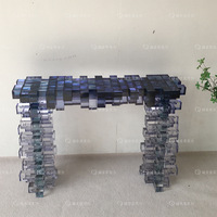 Épissage blocs de construction acrylique entrée Foyer Table dégradé lumière luxe fin vue Table