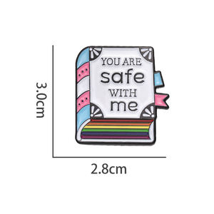 <span class=keywords><strong>2025</strong></span> nuevo You Are Safe With Me diseño de libro Pin de Metal Rainbow Lgbt Gay esmalte Pin para ropa sombreros Pin - Product Image 3
