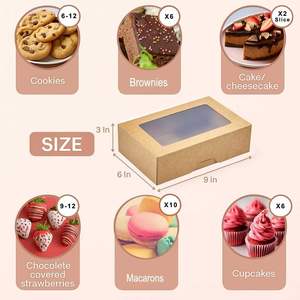 Cajas <span class=keywords><strong>de</strong></span> galletas <span class=keywords><strong>de</strong></span> papel Kraft reciclables al por mayor Cajas <span class=keywords><strong>de</strong></span> Regalo <span class=keywords><strong>de</strong></span> almacenamiento <span class=keywords><strong>de</strong></span> alimentos <span class=keywords><strong>con</strong></span> ventana para azúcar y aperitivos - Product Image 2