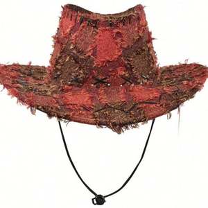 Nuevo Sombrero Vaquero Retro Estilo Americano del Oeste para Hombre y Mujer, Sombrero de Jazz con Aspecto Desgastado, Estilo Étnico, para Viajes al Aire Libre, Fiestas, Protección Solar - Product Image 1