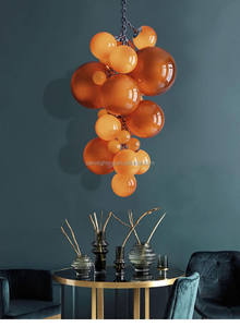 Lustre <span class=keywords><strong>en</strong></span> verre de forme de grappe de raisin pour restaurant, escalier vide, club design, villa, hôtel - Product Image 3