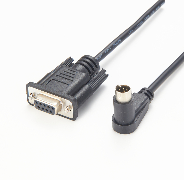RS232 DB9 9 Pin Female to 8 Pin Mini Din Male Adapter PLC Programming Cable 10ft
