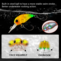 LETOYO Leurre à manivelle 2.6g/4.2g Mini leurres flottants pour truites Big Eye Crochet simple Portable Small Eggshell Goby Crank Bait