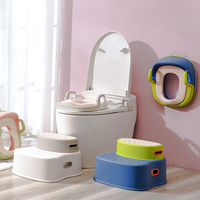 Ensemble toilette et marchepied pour enfants, ensemble toilette antidérapant pour enfants avec poignée, ensemble d'apprentissage de la propreté pour bébés garçons et filles