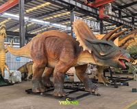 Modèle de dinosaure Triceratops animatronique de 7 m en métal et silicone pour la maternelle, les parcs de trampolines, les jeux éducatifs en extérieur/intérieur