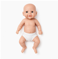 Poupée Reborn en Silicone de 8 Pouces avec Tenue Tricotée Bleue, Conception Flexible à Habiller, Jouet Compagnon pour Enfants, Idéal pour Petits Garçons et Filles
