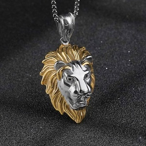 Collar de Cadena con Cabeza de León de Acero Inoxidable Unisex para Hombre, Colgante de Animal Estilo Hiphop Rock para Joyería de Fiesta Cristiana - Product Image 5
