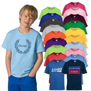 Kaus Aktivitas Anak OEM Logo Pesanan Khusus Promosi Acara Fitted Anak Kaus Polos