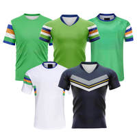 2026 Grosir Kaos Olahraga Pria Dewasa Custom Heat-Transfer Seragam Rugby Bernapas Bermotif Lengan Pendek 100% Musim Panas