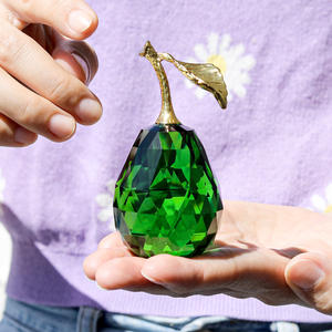 Figurines en cristal faites à la main en forme de poire, objets de collection, décorations en verre en forme de fruits pour bureau, presse-papiers en verre artistique pour la maison et la cuisine - Product Image 3
