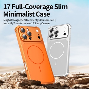 Coque de téléphone magnétique en métal aluminium mat antichoc avec film de protection d'objectif en verre pour <span class=keywords><strong>iPhone</strong></span> 17 13 14 15 16 Pro Max – Vente en gros - Product Image 2