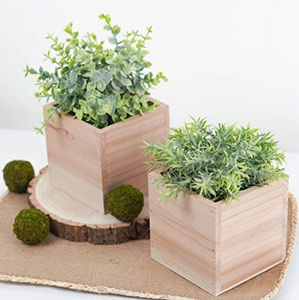 Boîtes de plantation carrées en bois de soleil 5x5 "avec revêtement en plastique, boîtes en bois, pour la décoration de fête, DIY <span class=keywords><strong>bricolage</strong></span> - Product Image 4