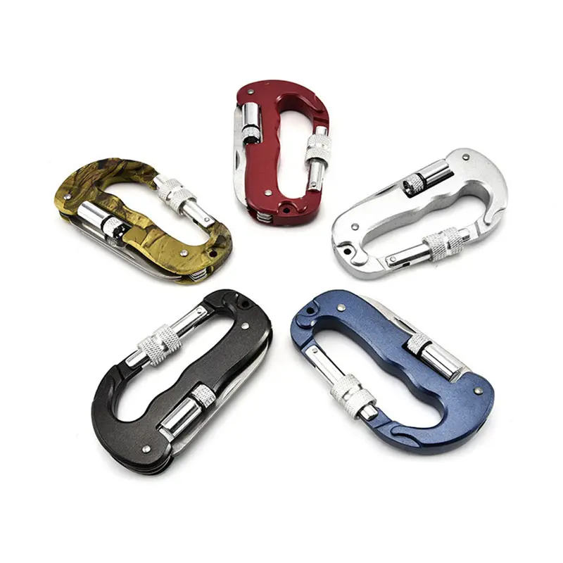 Outdoor Camping Metal Stainless Steel Heavy Duty Climbing Finishing Multi Tool Carabiner