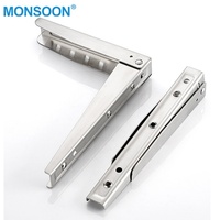 Étagère pliante murale en métal avec support triangulaire en acier inoxydable MONSOON, quincaillerie pour meubles