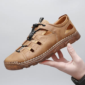 Мужские летние сандалии из натуральной кожи и сетчатой ткани - Product Image 4