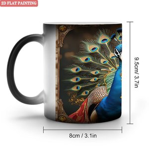 Interactive Color Changing Mug Frosted Black 11oz <b>Ceramic</b> Heat Sensitive Magic <b>Cup</b> - Product Image 1