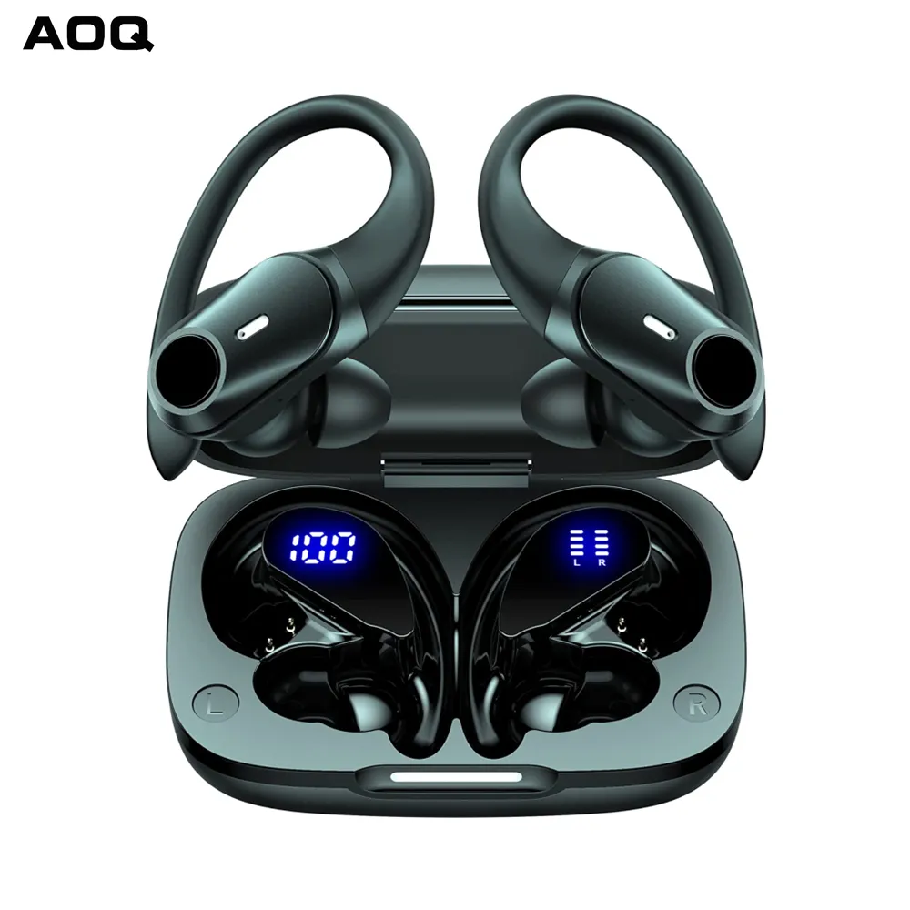 Amz-Auriculares deportivos T59 impermeables IPX7 con cargador inalámbrico, Auriculares deportivos con caja de visualización y batería LED Dual de 36 horas, gran oferta