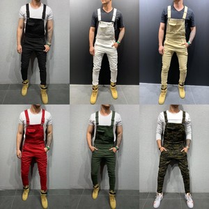 <span class=keywords><strong>Combishort</strong></span> sans manches pour hommes, salopette en <span class=keywords><strong>jean</strong></span>, combinaison décontractée, boutons, poche, bretelles, salopette, pantalon, été - Product Image 4