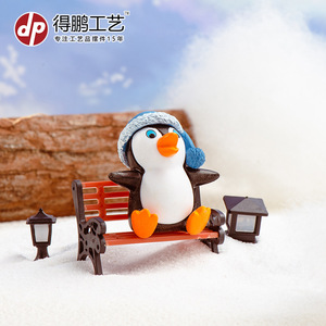Figuras de pingüinos de nieve Dp Craft, juego de 4 mini decoraciones para el hogar, coche, uso en interiores, moldeo por inyección D1287 - Product Image 3