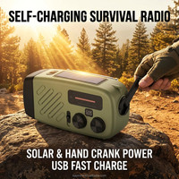 Heim-Radio Musik BT-Lautsprecher Solarladegerät Powerbank Handkurbel Notfall-Taschenlampe SOS-Alarm Multi-Band AM FM DAB ASA WB Empfänger