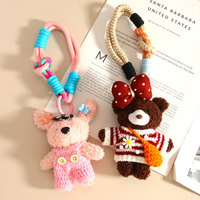 Pendentif Ours en Coton Fait Main, Petit Cadeau, Breloque pour Sac, Porte-clés Peluche, Jouet Poupée, Vente en Gros pour Couples, Cadeaux Promotionnels