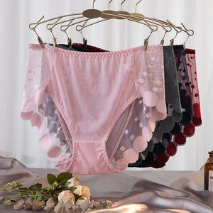 Gran oferta, bonitos calzoncillos cortos sin costuras para mujer, bragas midrise para mujer con encaje, <span class=keywords><strong>ropa</strong></span> <span class=keywords><strong>interior</strong></span> transpirable romántica de tipo tejido de Bikini - Product Image 2