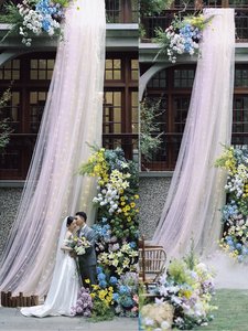 <span class=keywords><strong>Tenture</strong></span> de plafond en tulle pour <span class=keywords><strong>mariage</strong></span>, toile de fond flottante pour décoration de fête, événement, centre commercial, aménagement paysager de cour, hôtel - Product Image 5