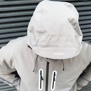 Veste coupe-vent en nylon gris imperméable à fermeture éclair, vestes coupe-vent en nylon personnalisées pour hommes, vestes de haute qualité - Product Image 4